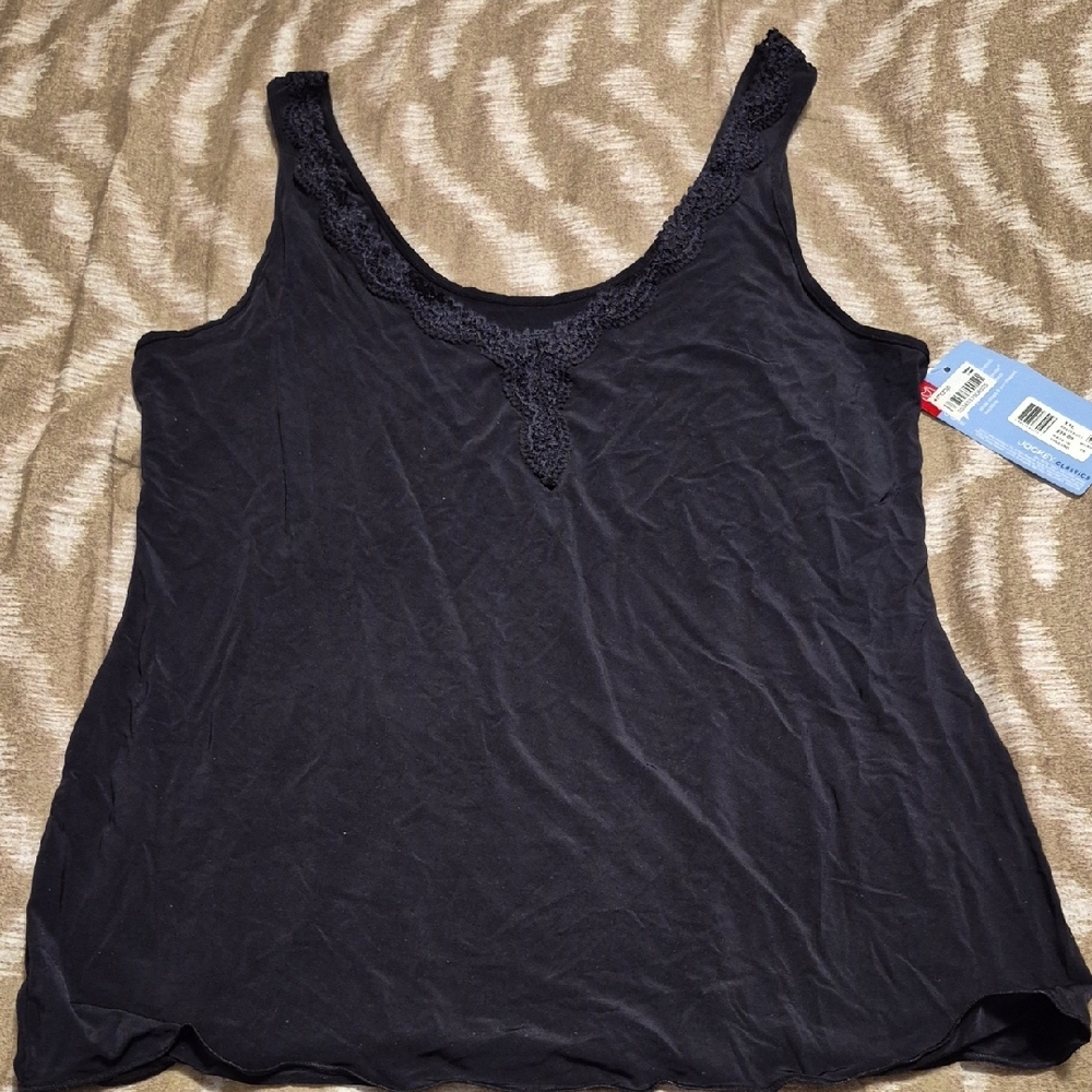 Jockey-Black Relaxed Fit Tank Top with Wide Straps